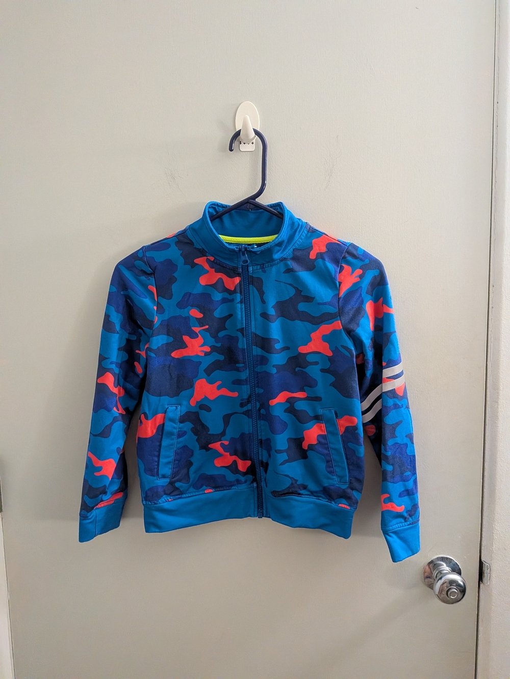 Rockets of Awesome Blue Orange Camo Tech Track Jacket Youth Sz 8 Vibrant Street